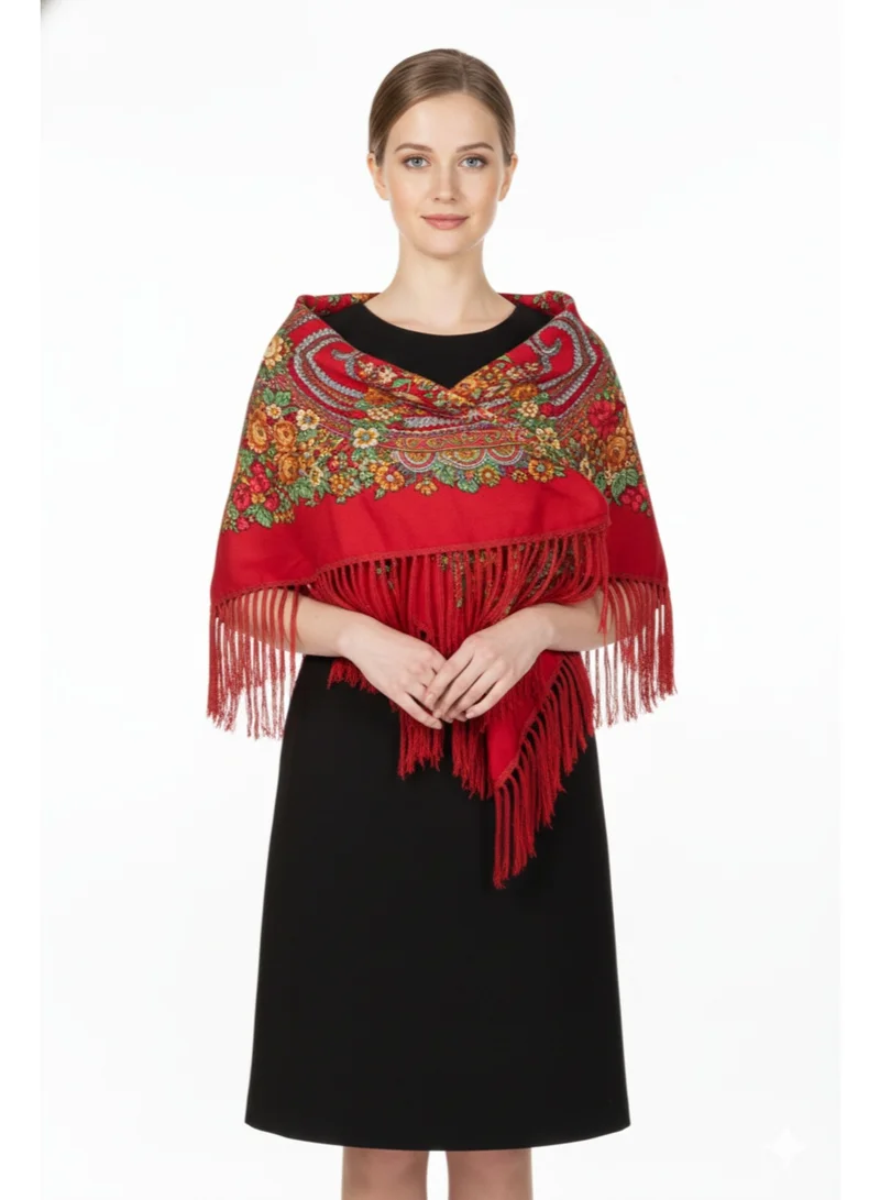 بيداني شال ورد عتيق - أحمر ياقوتي